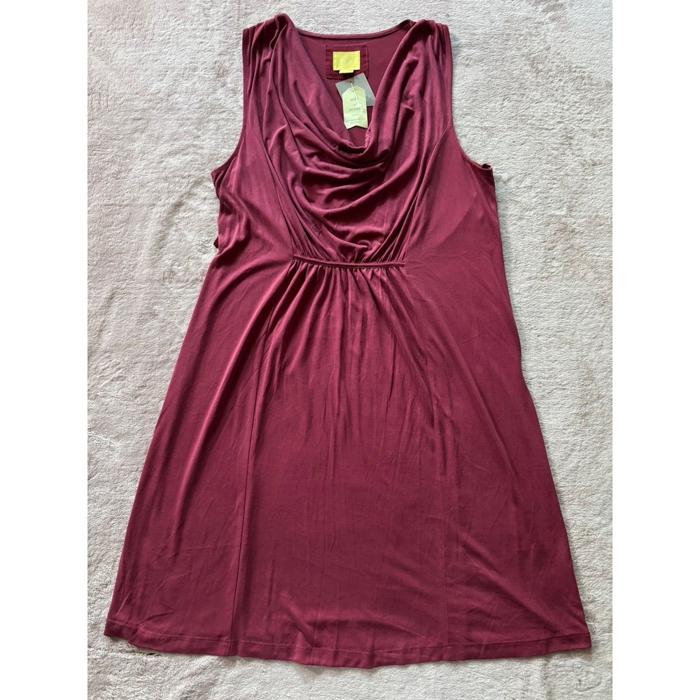 Anthropologie By Maeve Dress Cara Cowl Neck Shift Red Size Large NWT